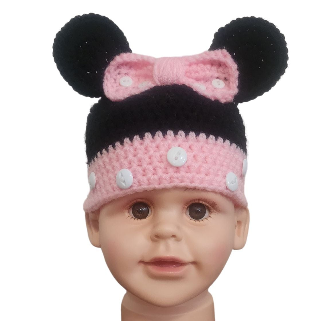 Minnie Mouse Handmade Crochet Beanie Hat - Main Image