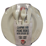 16 Piece Camping and Picnic Dishes with Cutlery Set